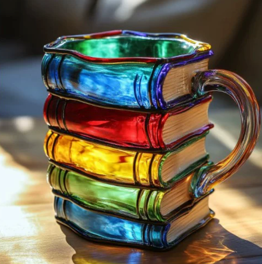 El Yapımı 3D Parlak Kitap Kupa