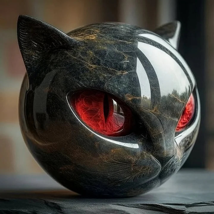 ZyxCharm - Mistik Siyah Kedi Başı Heykeli