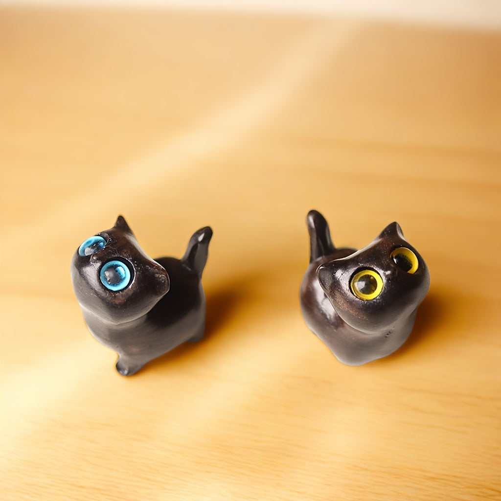 Ahşap El Yapımı Kedi Figürü – Dekoratif & Hediye