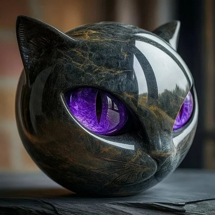 ZyxCharm - Mistik Siyah Kedi Başı Heykeli