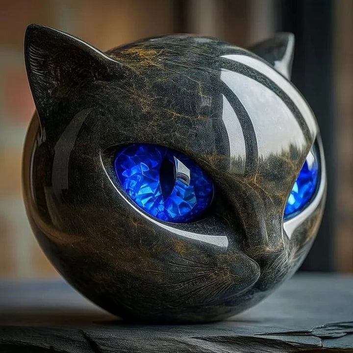 ZyxCharm - Mistik Siyah Kedi Başı Heykeli